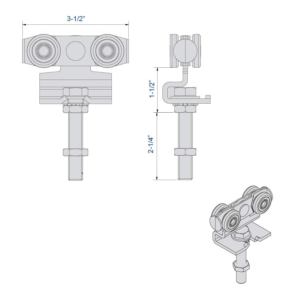 Sliding Door Rollers Kit SLID UP 2000 By MANTION Canada