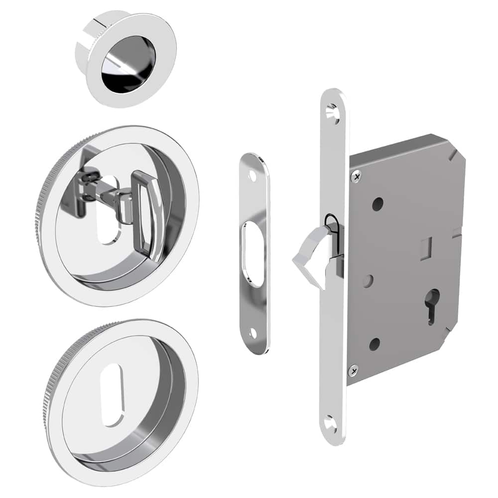 Mortise lock kit Round handles with key SLID'UP by MANTION USA
