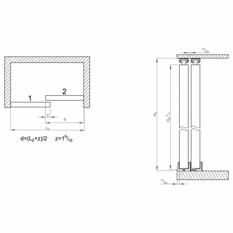 Sliding bypass cabinet door hardware kit - SLID'UP 100 by MANTION Canada