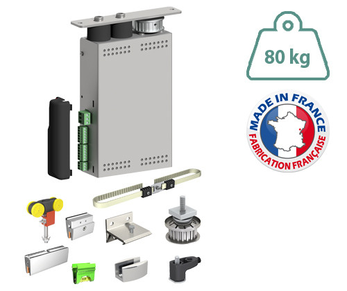 SLID'UP M200 - Motorisation pour porte coulissante en verre - 80 kg
