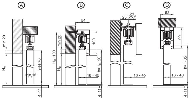 SLID'UP 160 mounting plan