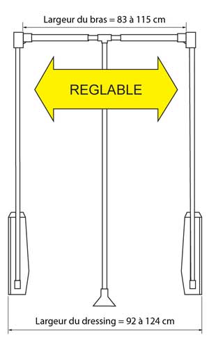 Wardrobe lift arm width 83-115 cm