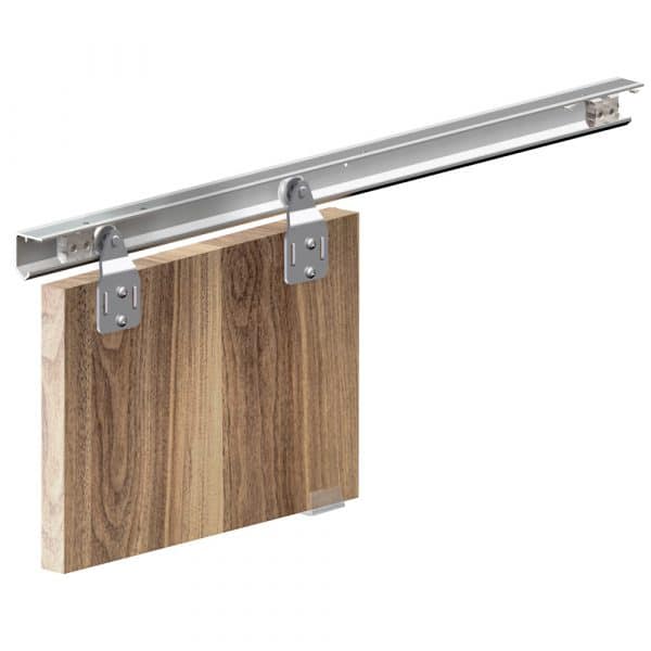 Mounting picture of our SLID’UP 120 – Sliding closet door hardware kit for 1 door up to 100 lbs - 59"