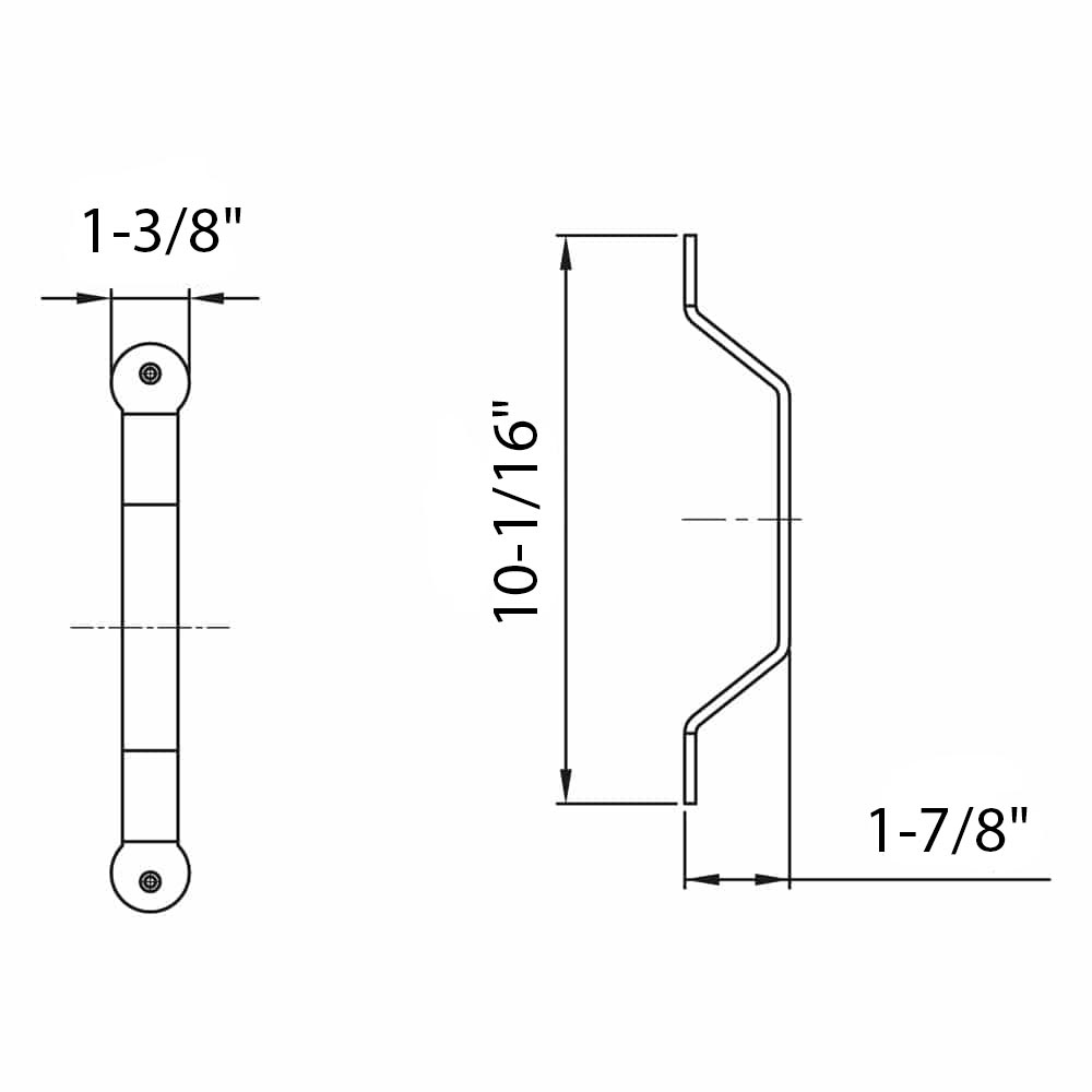 Sliding door pull handle - 2 fasteners - SLID'UP by MANTION