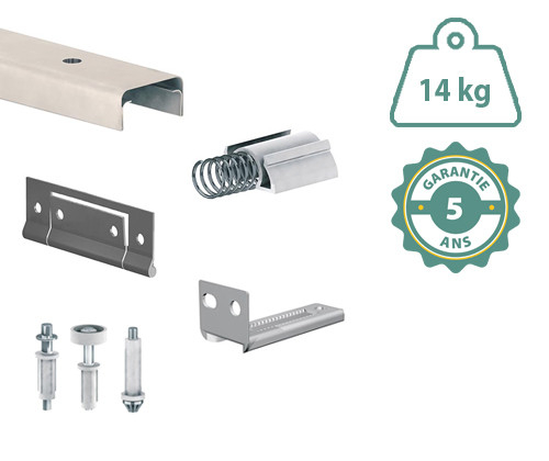 SLID'UP 200 - Kit pour porte de placard coulissante pliante - 14 kg