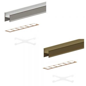 Silver and brown H profile kit for sliding closet doors