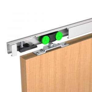 Mounting picture of our SLID’UP 1100 – Sliding door hardware kit for 1 door up to 90 lbs - 76" track