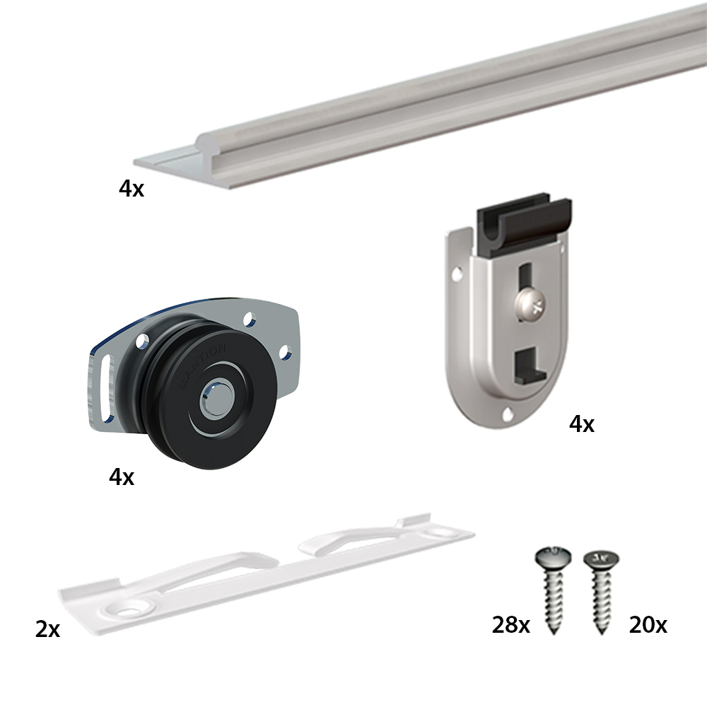 Sliding bypass closet door hardware kit SLID'UP 130 by MANTION