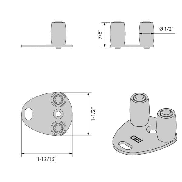 Floor roller guide for sliding doors - SLID'UP by MANTION